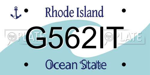 G562IT Rhode Island License Plate