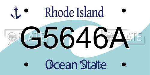 G5646A Rhode Island License Plate
