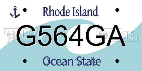 G564GA Rhode Island License Plate