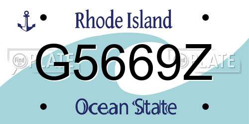 G5669Z Rhode Island License Plate