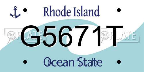 G5671T Rhode Island License Plate