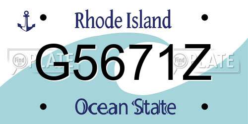 G5671Z Rhode Island License Plate