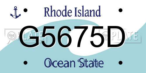 G5675D Rhode Island License Plate