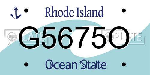 G5675O Rhode Island License Plate