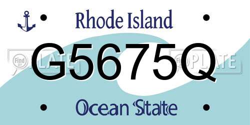 G5675Q Rhode Island License Plate