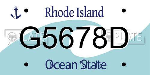 G5678D Rhode Island License Plate