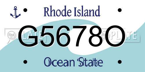 G5678O Rhode Island License Plate