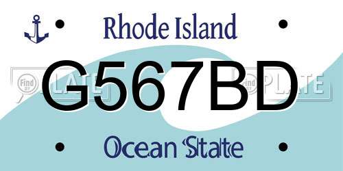 G567BD Rhode Island License Plate