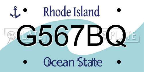 G567BQ Rhode Island License Plate