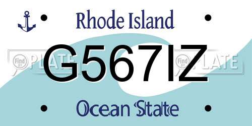 G567IZ Rhode Island License Plate