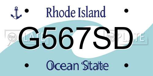 G567SD Rhode Island License Plate