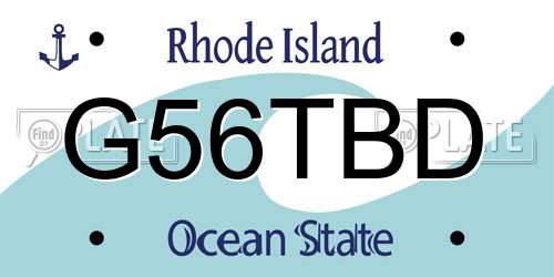 G56TBD Rhode Island License Plate