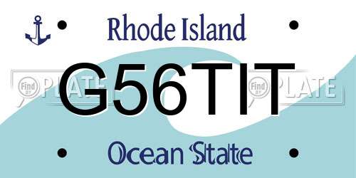 G56TIT Rhode Island License Plate