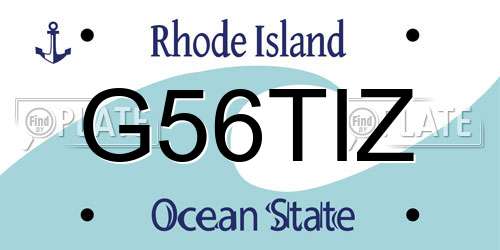G56TIZ Rhode Island License Plate
