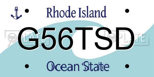 G56TSD Rhode Island License Plate