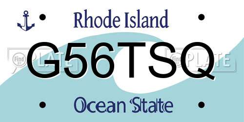 G56TSQ Rhode Island License Plate