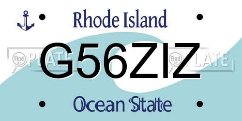 G56ZIZ Rhode Island License Plate