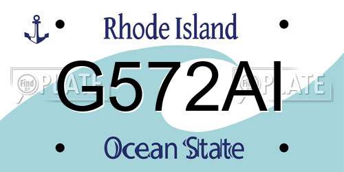G572AI Rhode Island License Plate