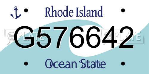 G576642 Rhode Island License Plate