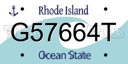 G57664T Rhode Island License Plate
