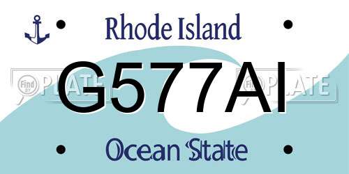 G577AI Rhode Island License Plate