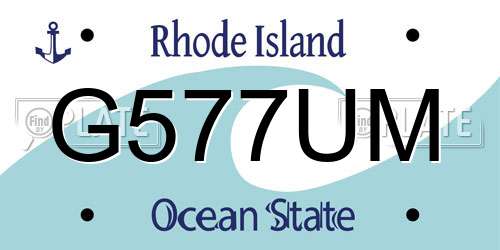 G577UM Rhode Island License Plate