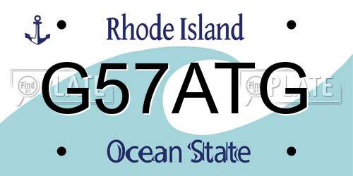 G57ATG Rhode Island License Plate