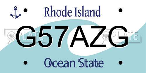 G57AZG Rhode Island License Plate