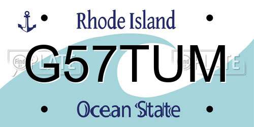 G57TUM Rhode Island License Plate