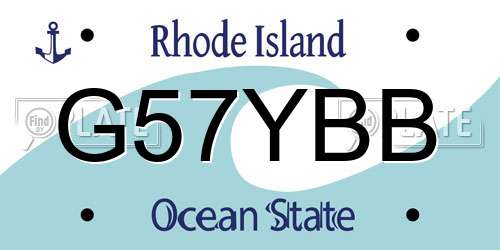 G57YBB Rhode Island License Plate