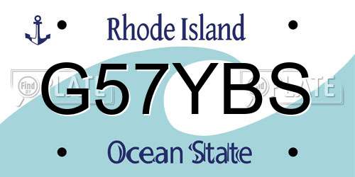 G57YBS Rhode Island License Plate