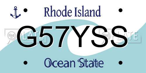 G57YSS Rhode Island License Plate