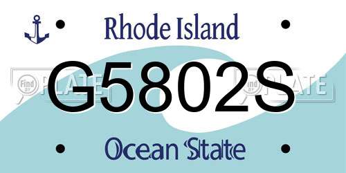 G5802S Rhode Island License Plate