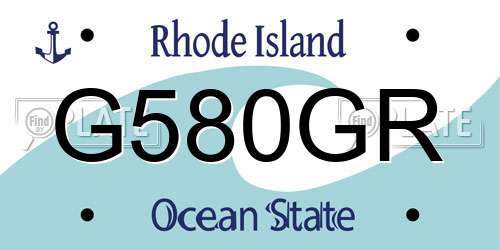 G580GR Rhode Island License Plate