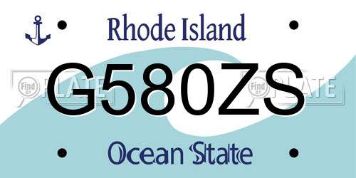 G580ZS Rhode Island License Plate