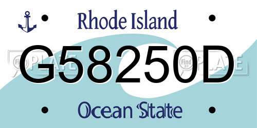 G58250D Rhode Island License Plate