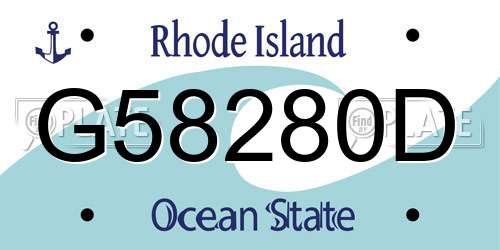 G58280D Rhode Island License Plate