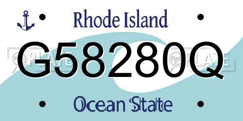 G58280Q Rhode Island License Plate