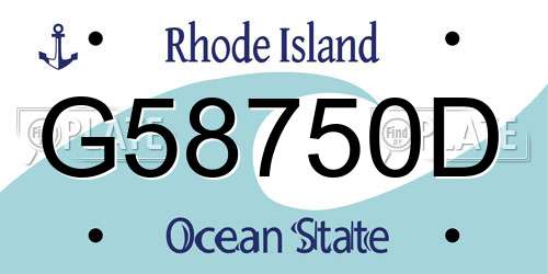 G58750D Rhode Island License Plate