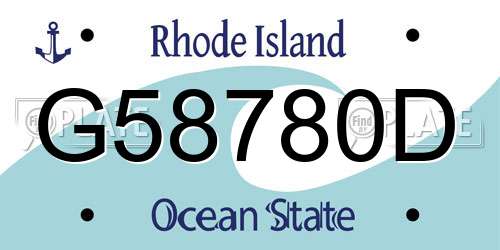 G58780D Rhode Island License Plate