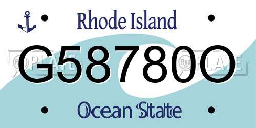 G58780O Rhode Island License Plate