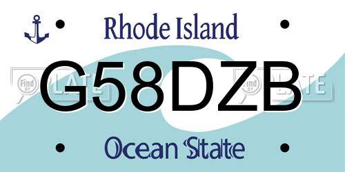 G58DZB Rhode Island License Plate