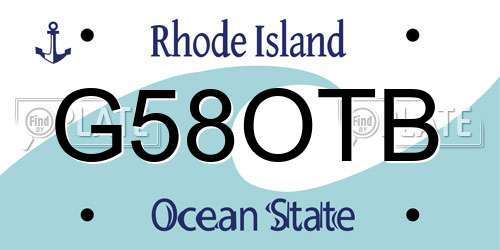 G58OTB Rhode Island License Plate