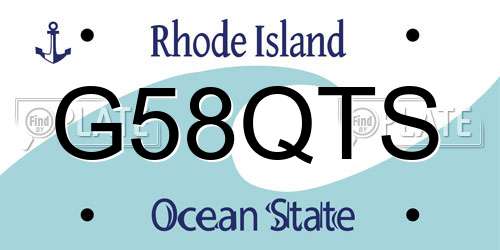 G58QTS Rhode Island License Plate