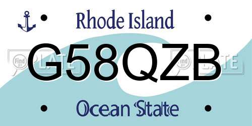 G58QZB Rhode Island License Plate