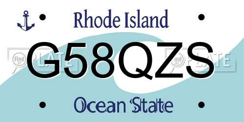 G58QZS Rhode Island License Plate
