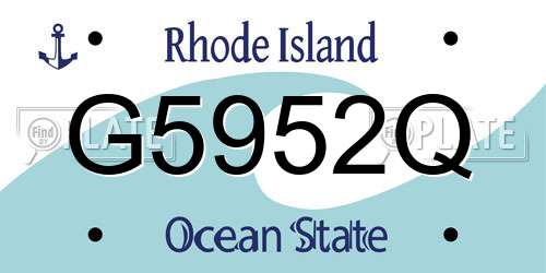 G5952Q Rhode Island License Plate