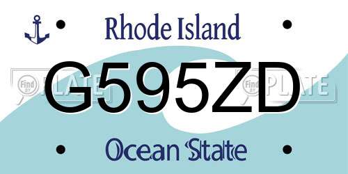 G595ZD Rhode Island License Plate