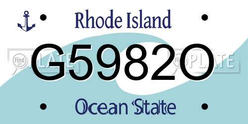 G5982O Rhode Island License Plate