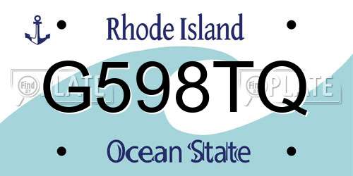 G598TQ Rhode Island License Plate